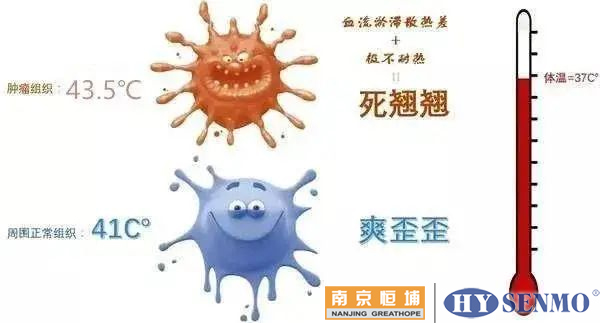 腫瘤細(xì)胞在39℃~40℃時，其活性受到抑制，又增加凋亡的趨勢……
